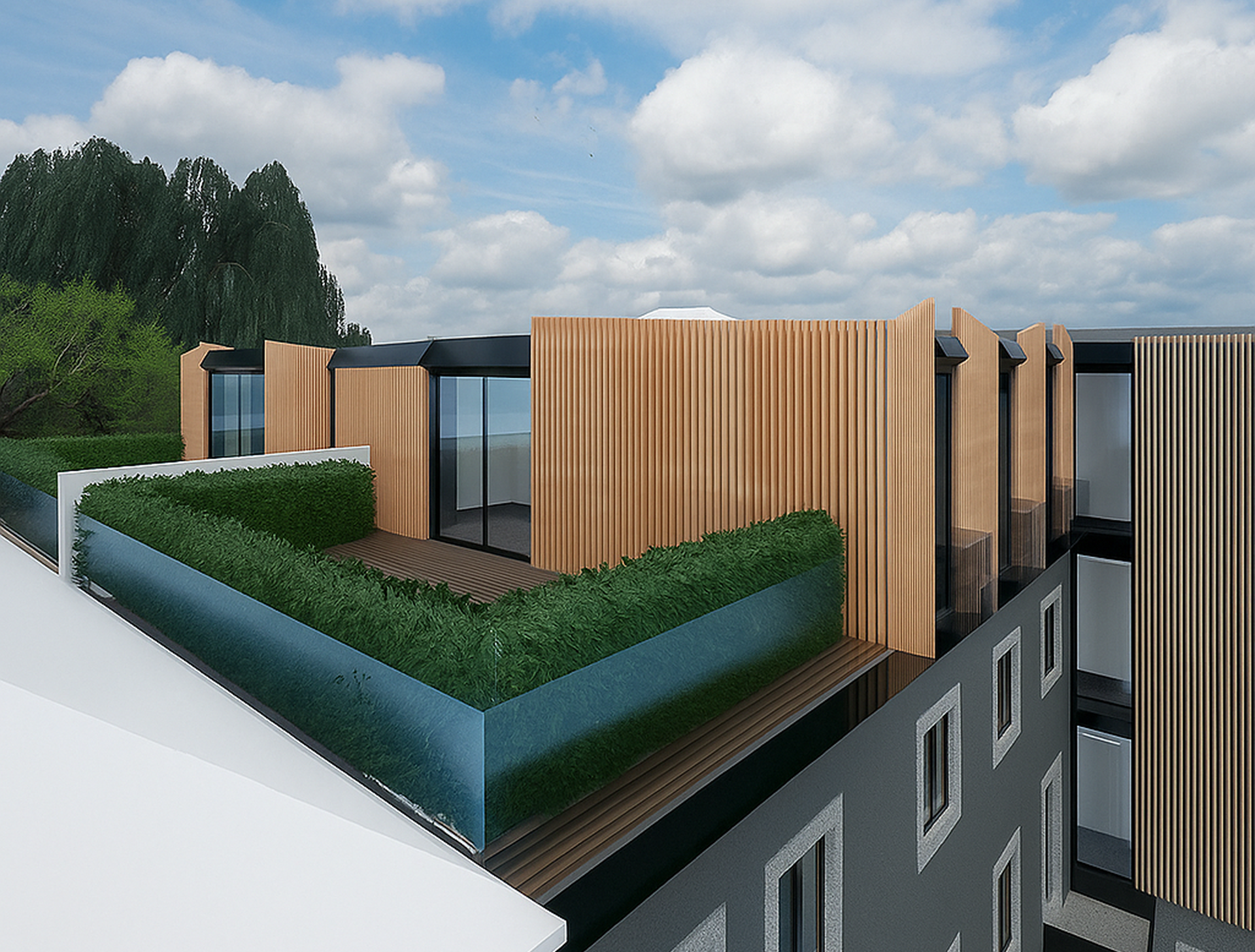 Casa Grande da Bandeira rendering, top view.